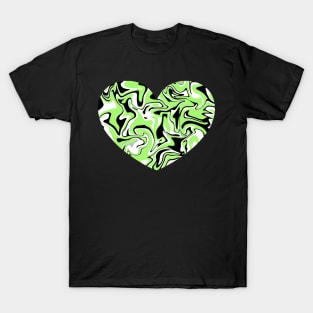 Agender Pride Marble Heart T-Shirt